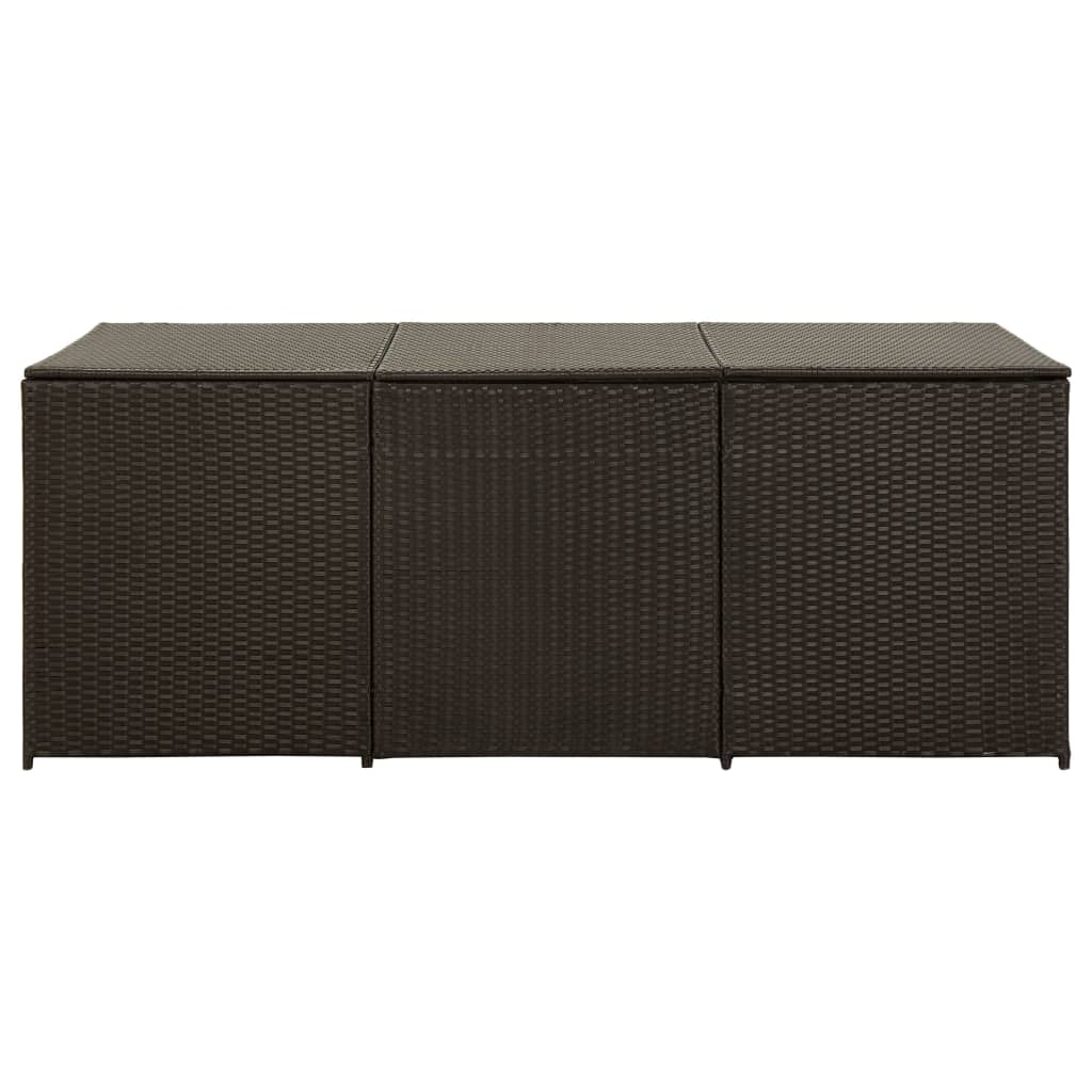 vidaXL Garden Storage Box Poly Rattan 180x90x70 cm Brown