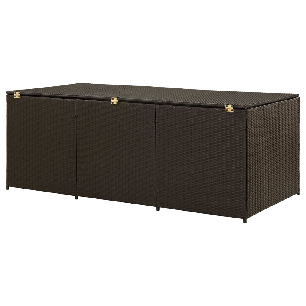 vidaXL Garden Storage Box Poly Rattan 180x90x70 cm Brown