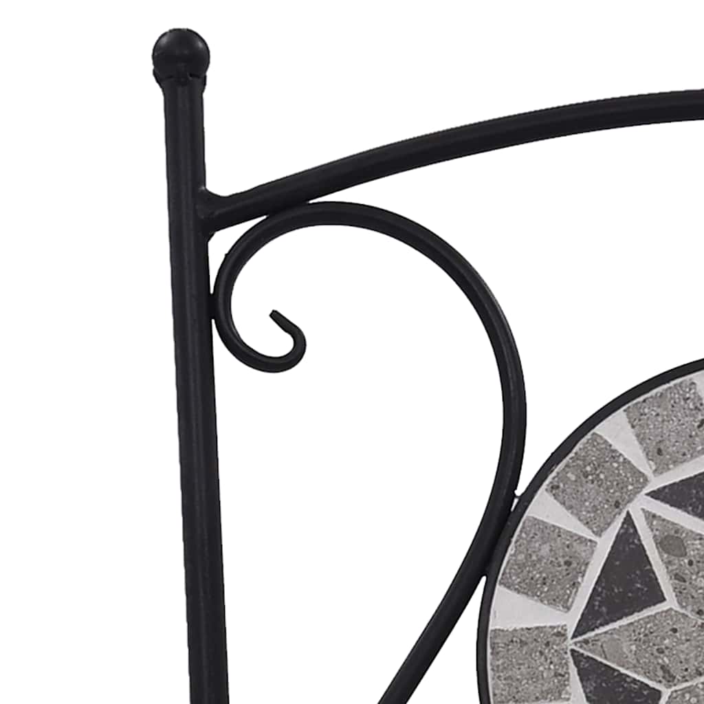 vidaXL Mosaic Bistro Chairs 2 pcs Grey