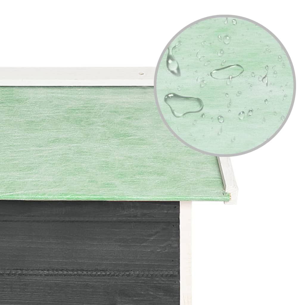 vidaXL Robotic Lawn Mower Garage 72x87x50 cm Grey and White Firwood