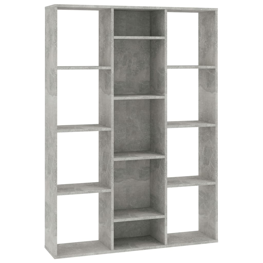 vidaXL Room Divider/Book Cabinet Concrete Grey 100x24x140 cm Engineered Wood
