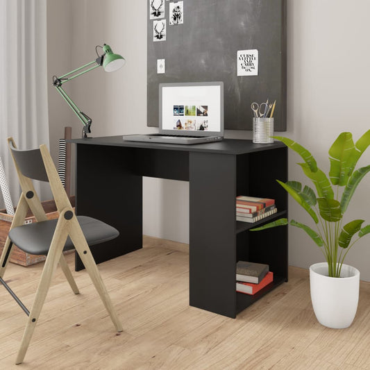 vidaXL Desk Black 110x60x73 cm Engineered Wood