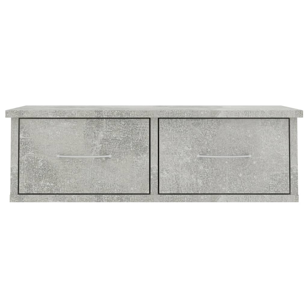 vidaXL Wall-mounted Drawer Shelf Concrete Grey 60x26x18.5 cm Engineered Wood