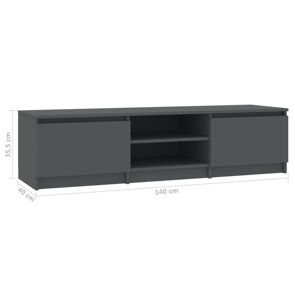 vidaXL TV Cabinet Grey 140x40x35.5 cm Engineered Wood