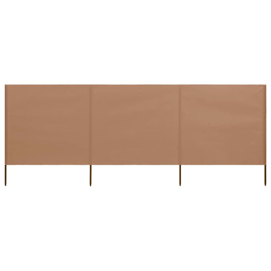 vidaXL 3-panel Wind Screen Fabric 400x160 cm Taupe