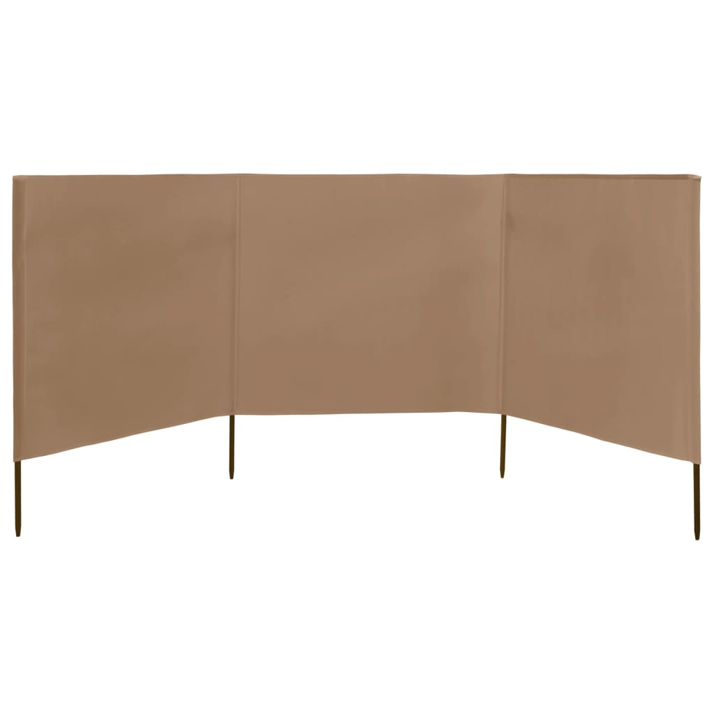 vidaXL 3-panel Wind Screen Fabric 400x160 cm Taupe