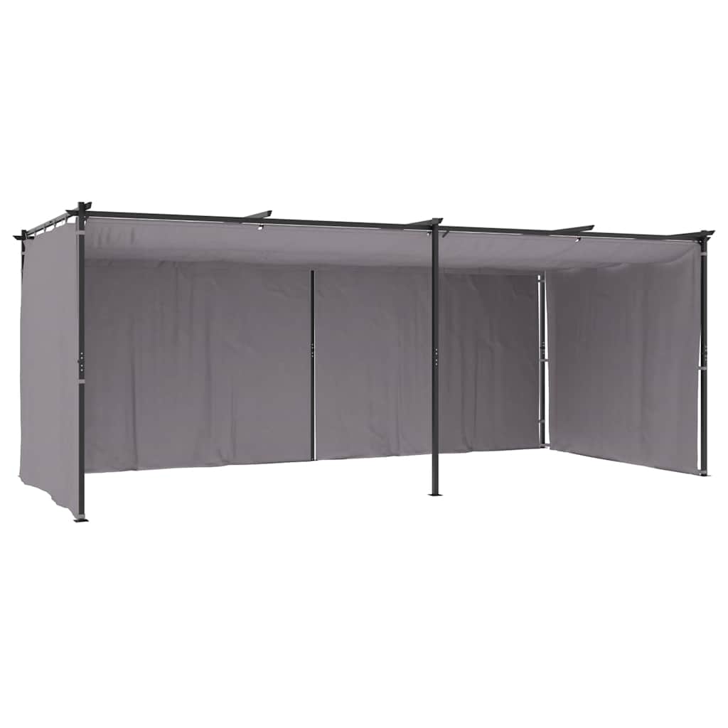 vidaXL Gazebo with Curtains 3x6 m Anthracite Steel