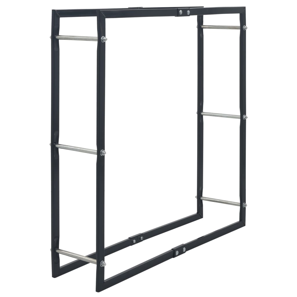 vidaXL Firewood Rack Black 100x25x100 cm Steel
