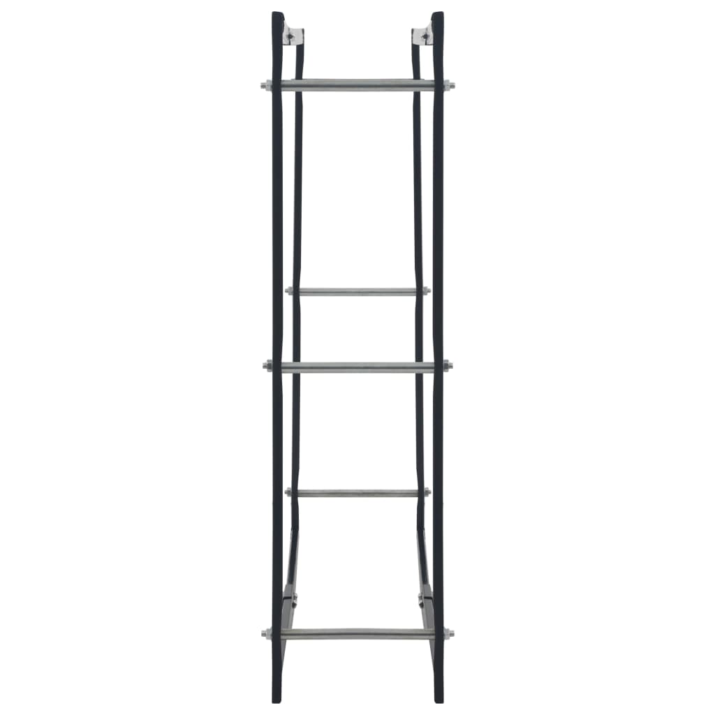 vidaXL Firewood Rack Black 100x25x100 cm Steel
