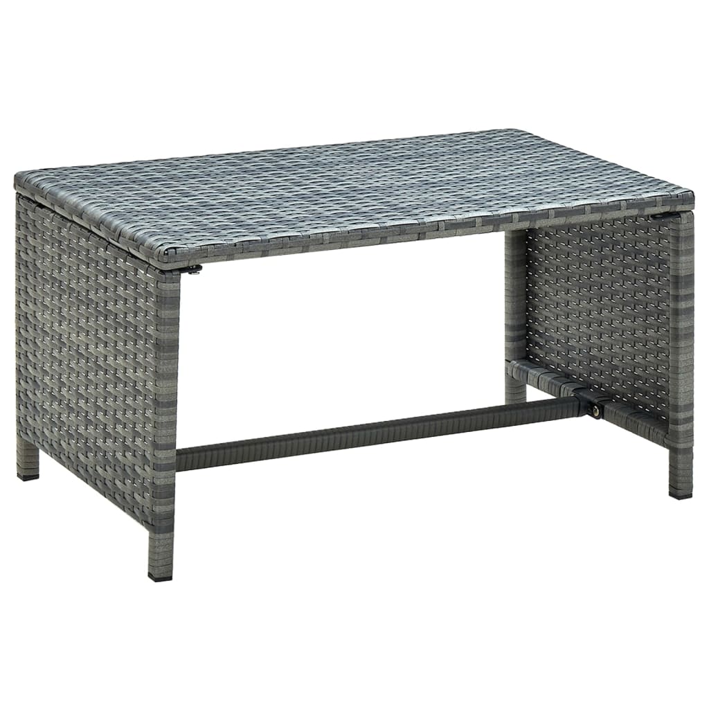 vidaXL Coffee Table Anthracite 70x40x38 cm Poly Rattan