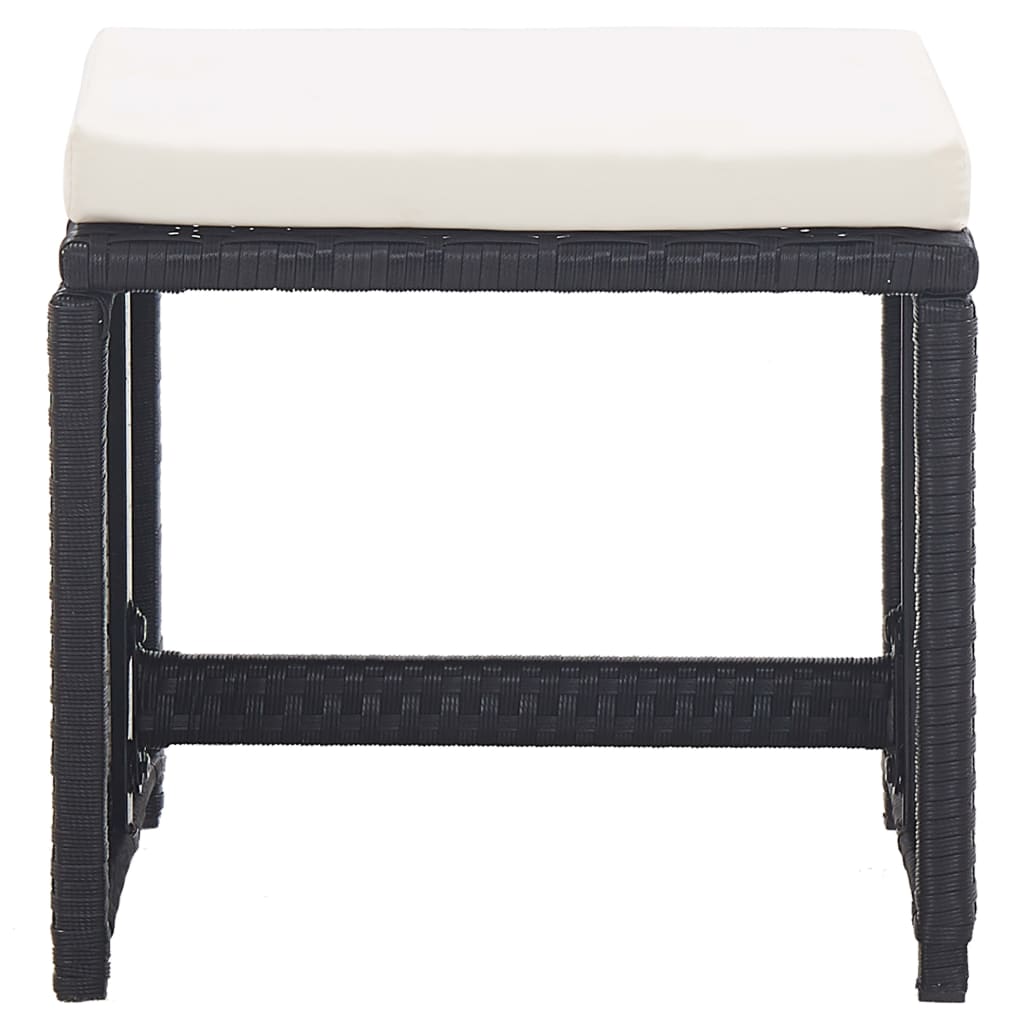 vidaXL 15 Piece Outdoor Dining Set with Cushions Poly Rattan Black