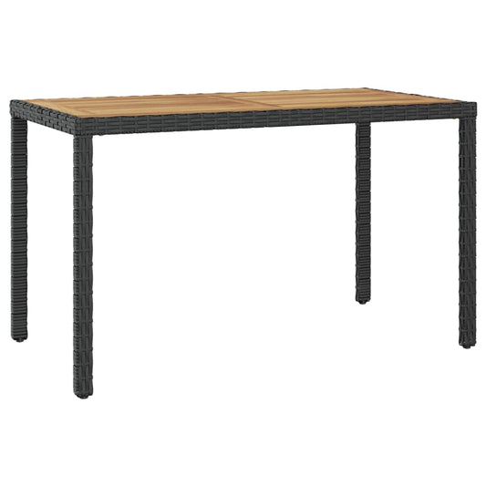 vidaXL Garden Table Black and Brown 123x60x74 cm Solid Acacia Wood