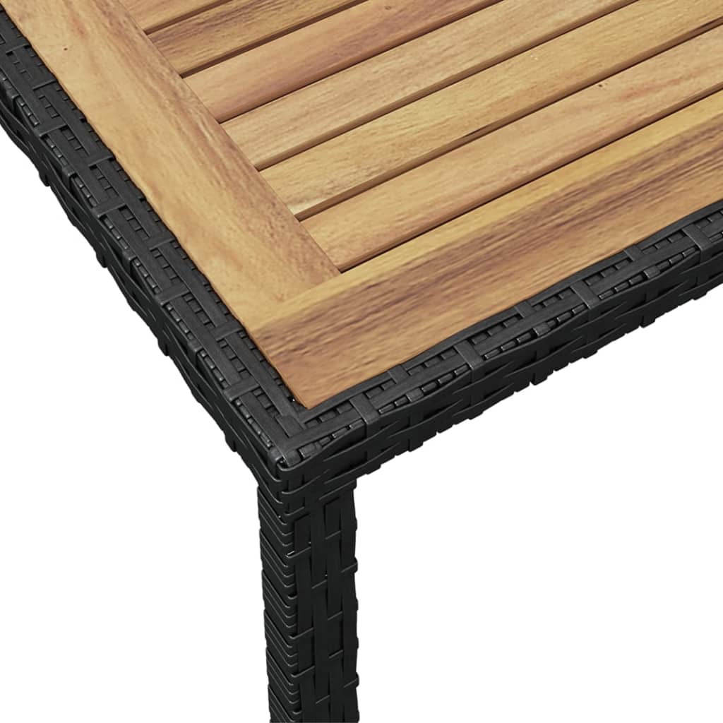 vidaXL Garden Table Black and Brown 123x60x74 cm Solid Acacia Wood