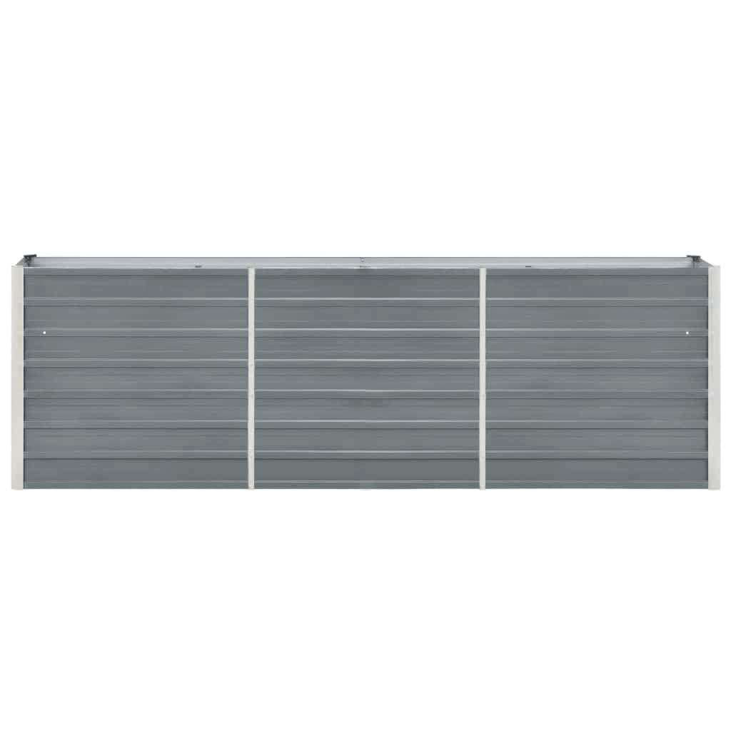 vidaXL Garden Raised Bed Galvanised Steel 240x40x77 cm Grey