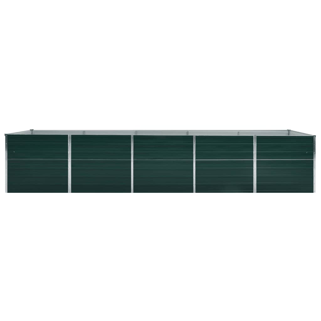 vidaXL Garden Raised Bed Galvanised Steel 400x80x77 cm Green