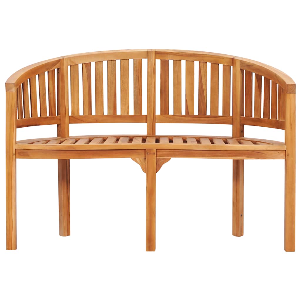 vidaXL Banana Bench 120 cm Solid Teak Wood