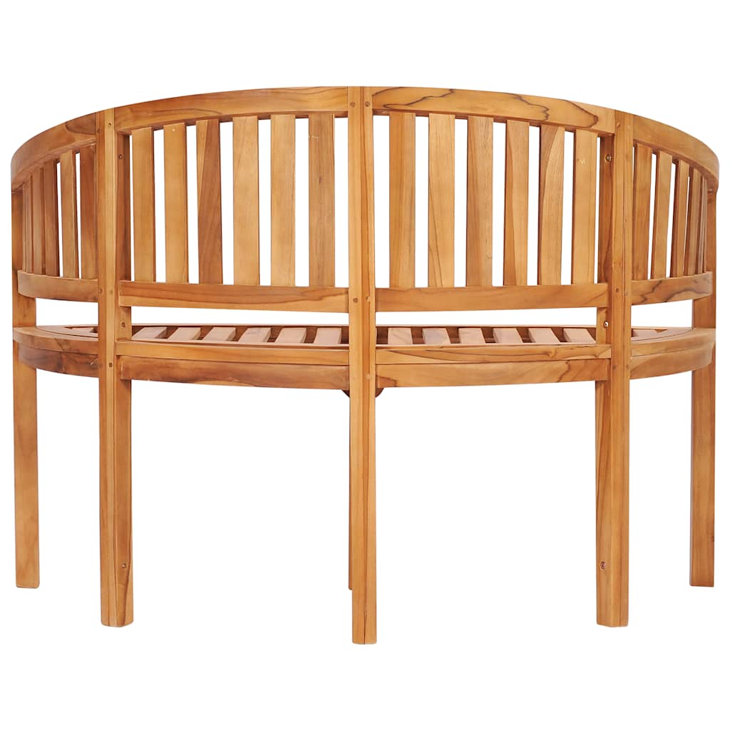 vidaXL Banana Bench 120 cm Solid Teak Wood