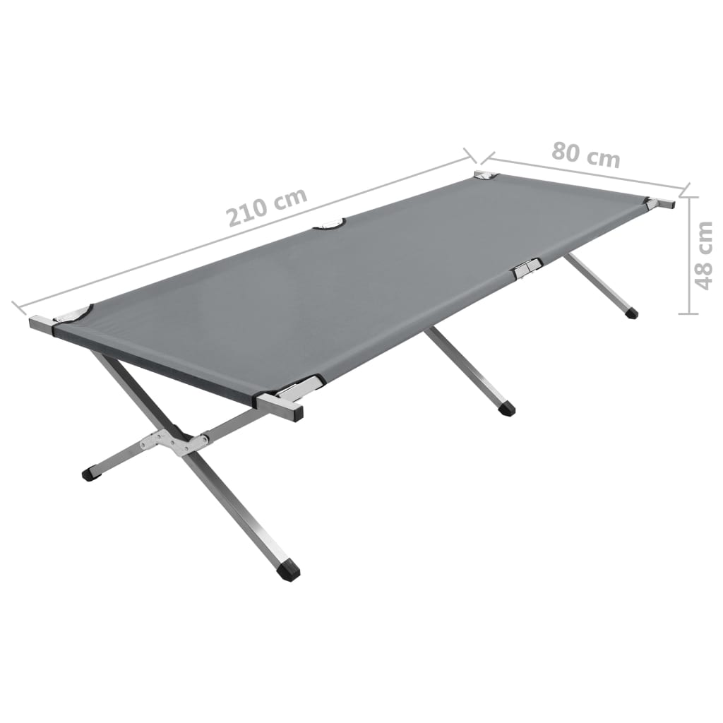 vidaXL Camping Bed 210x80x48 cm XXL Grey