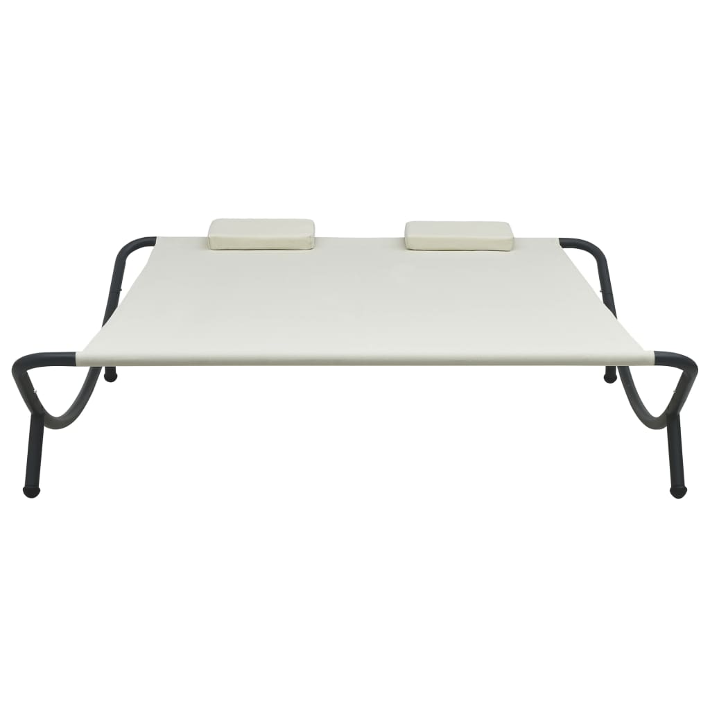 vidaXL Outdoor Lounge Bed Fabric Cream