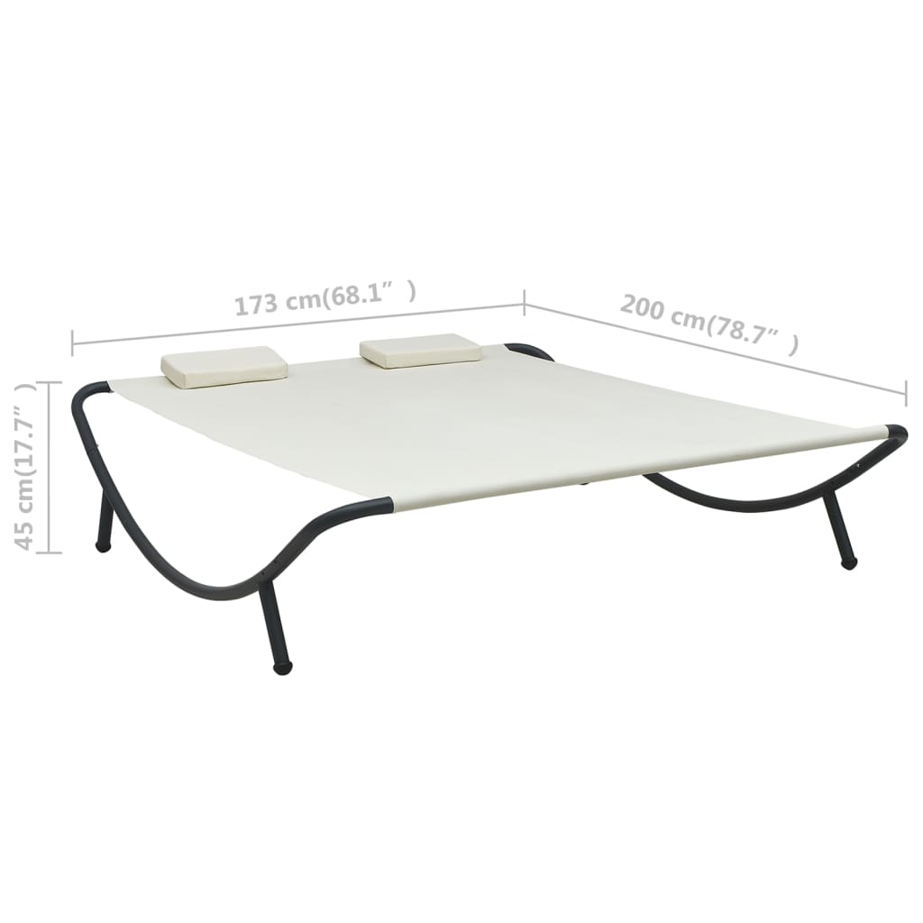 vidaXL Outdoor Lounge Bed Fabric Cream