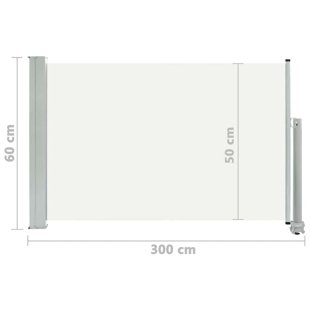 vidaXL Patio Retractable Side Awning 60x300 cm Cream