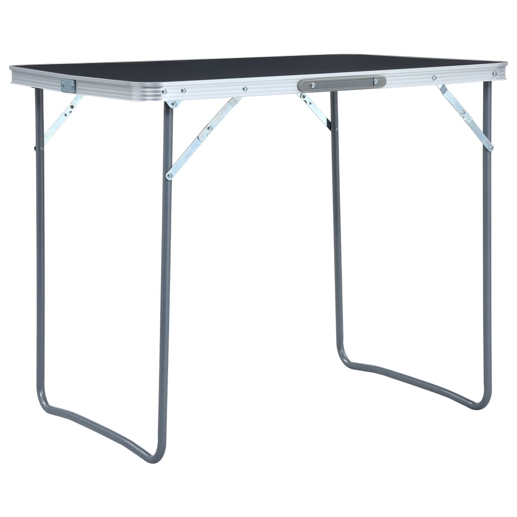 vidaXL Foldable Camping Table with Metal Frame 80x60 cm Grey
