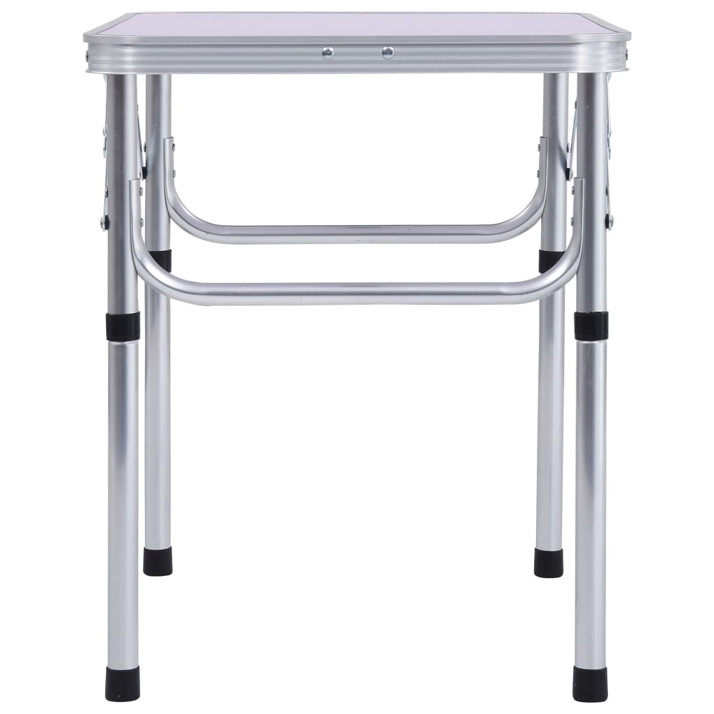 vidaXL Folding Camping Table White Aluminium 60x45 cm