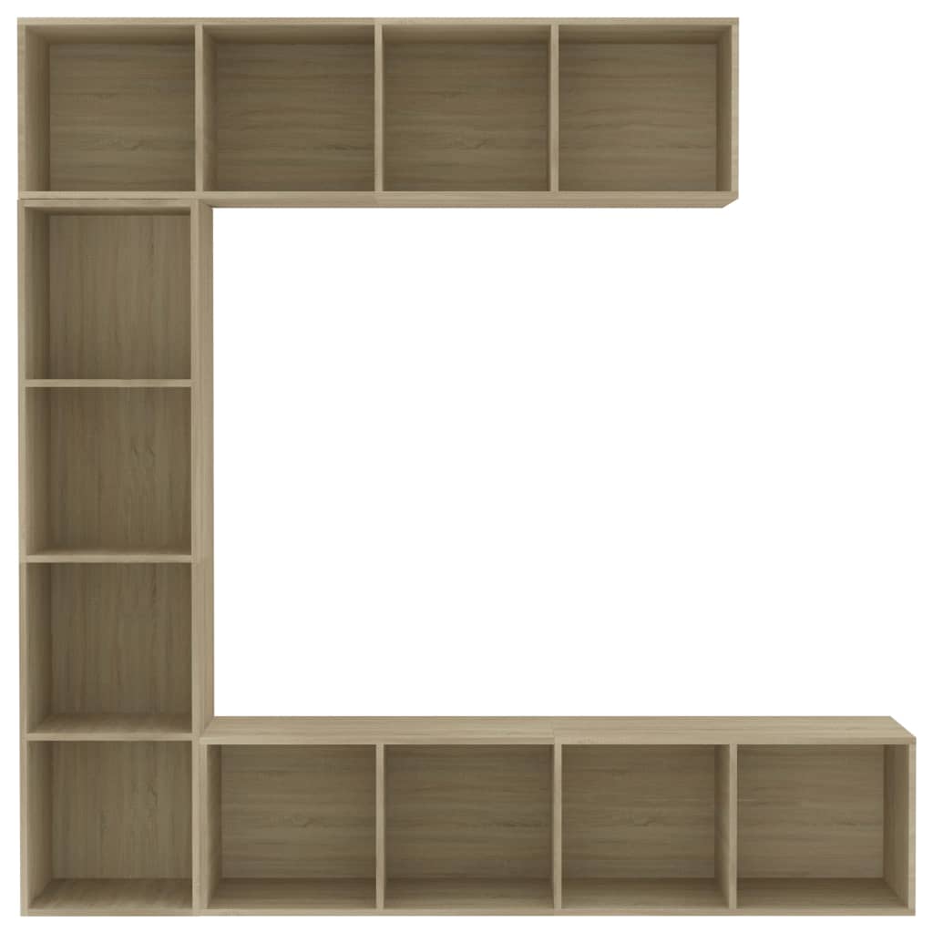 vidaXL 3 Piece Book/TV Cabinet Set  Sonoma Oak 180x30x180 cm