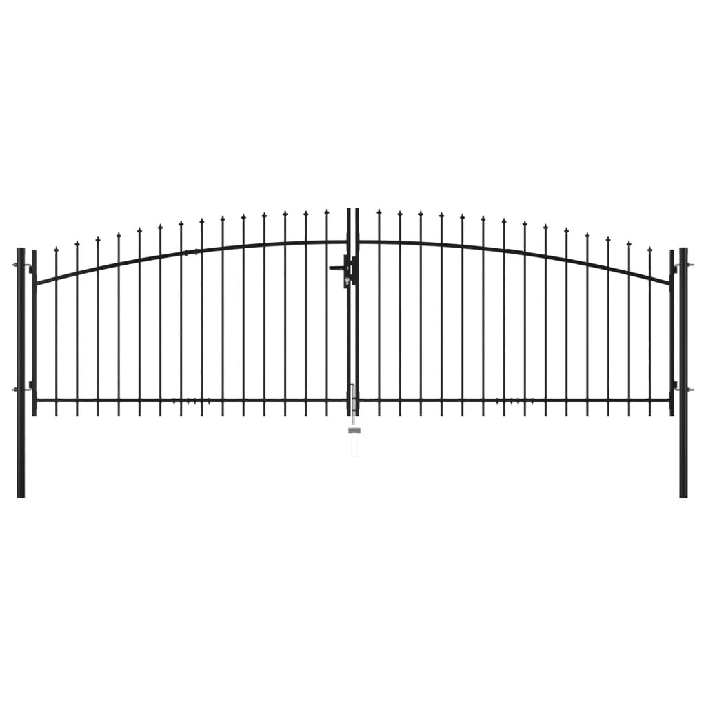 vidaXL Double Door Fence Gate with Spear Top 400x200 cm