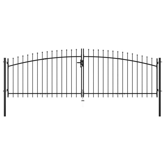 vidaXL Double Door Fence Gate with Spear Top 400x200 cm
