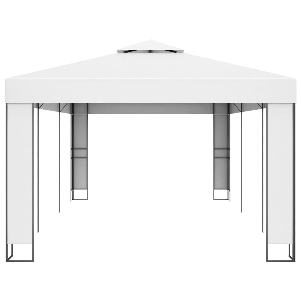 vidaXL Gazebo with Double Roof 3x6 m White