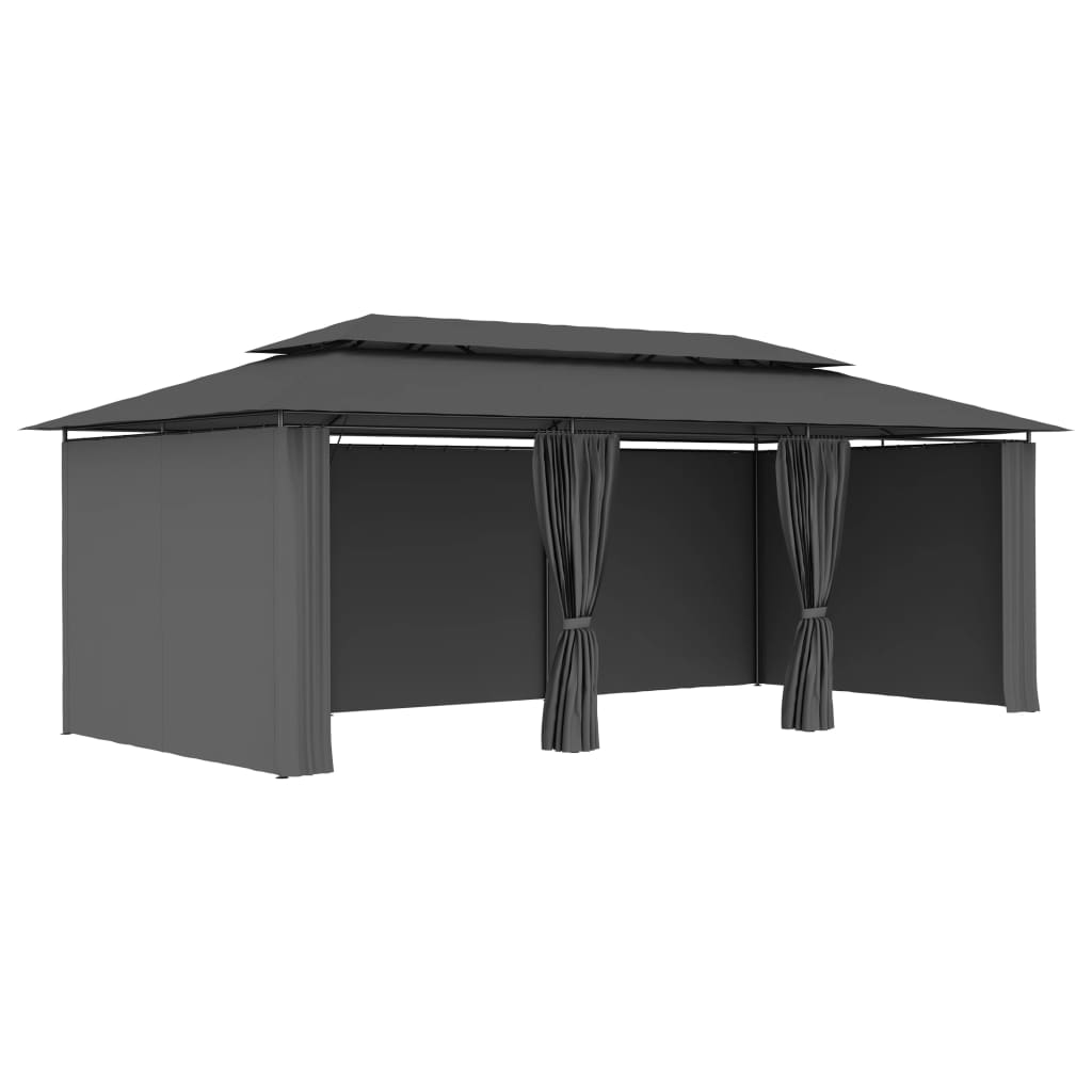 vidaXL Gazebo with Curtains 600x298x270 cm Anthracite
