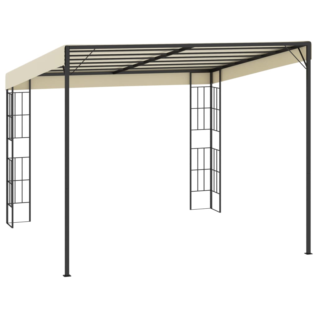vidaXL Wall-mounted Gazebo 3x3 m Cream Fabric