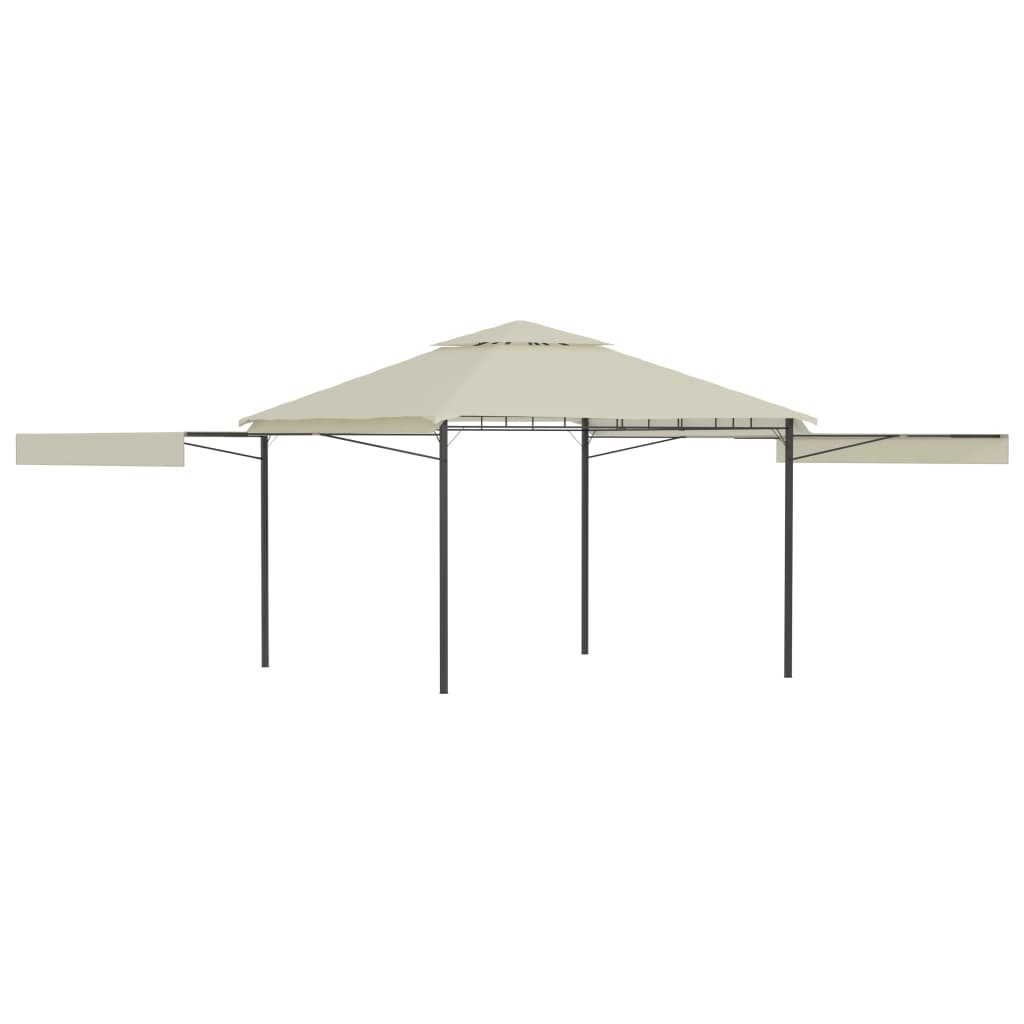 vidaXL Gazebo with Double Extended Roofs 3x3x2.75 m Cream 180 g/m²