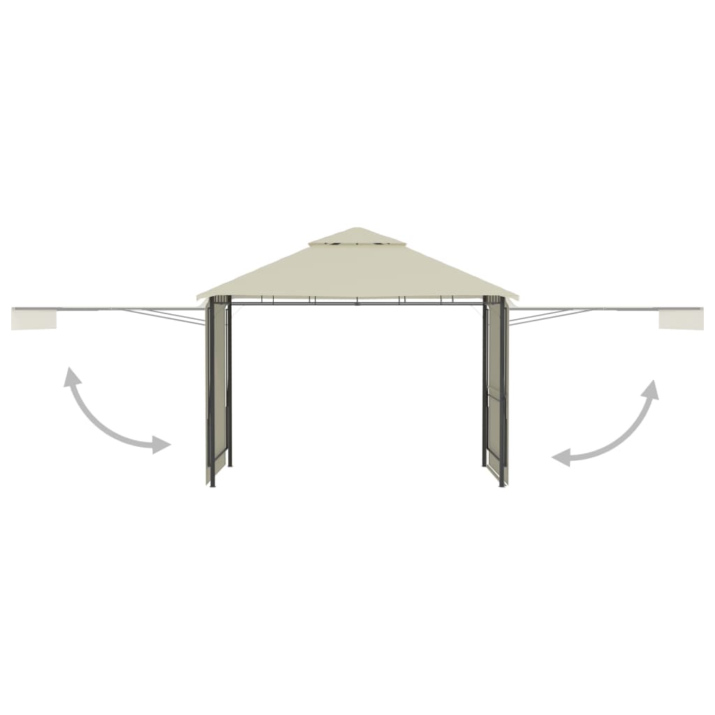 vidaXL Gazebo with Double Extended Roofs 3x3x2.75 m Cream 180 g/m²