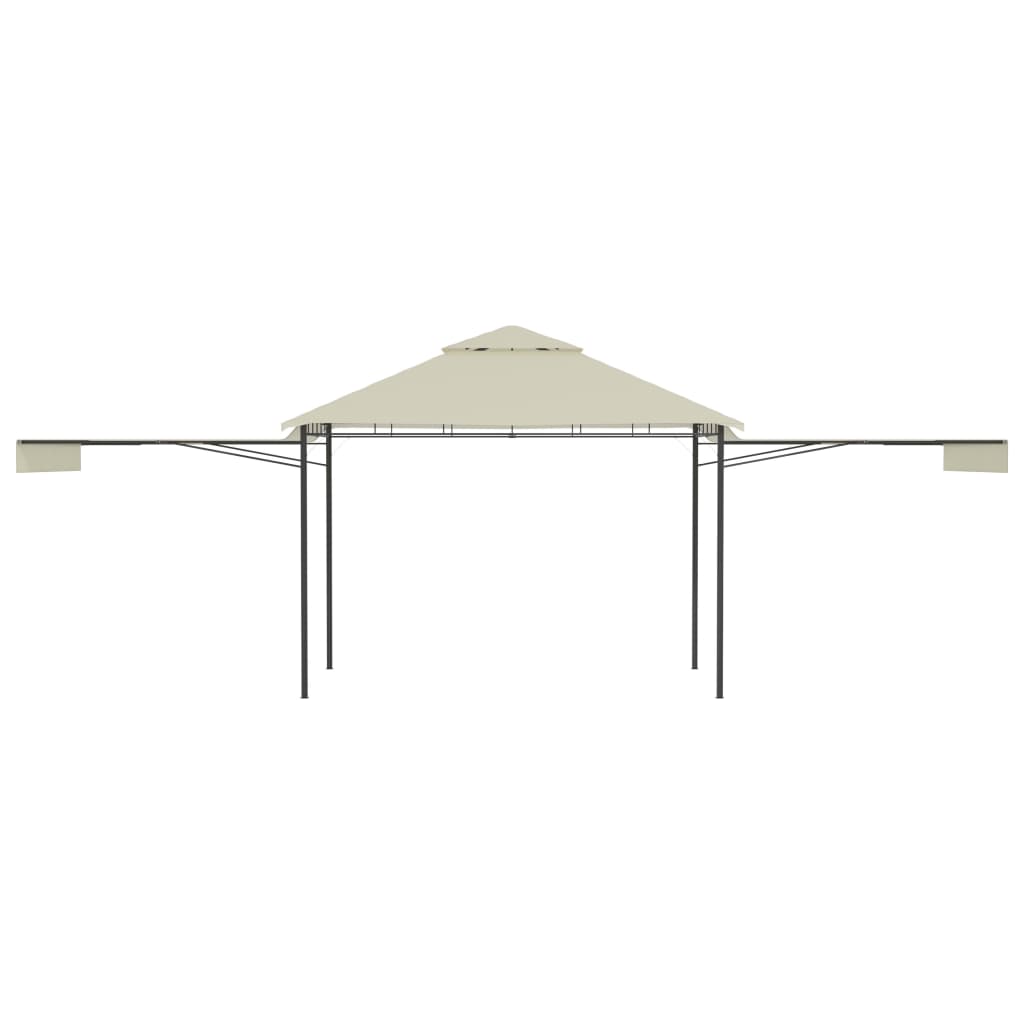 vidaXL Gazebo with Double Extended Roofs 3x3x2.75 m Cream 180 g/m²