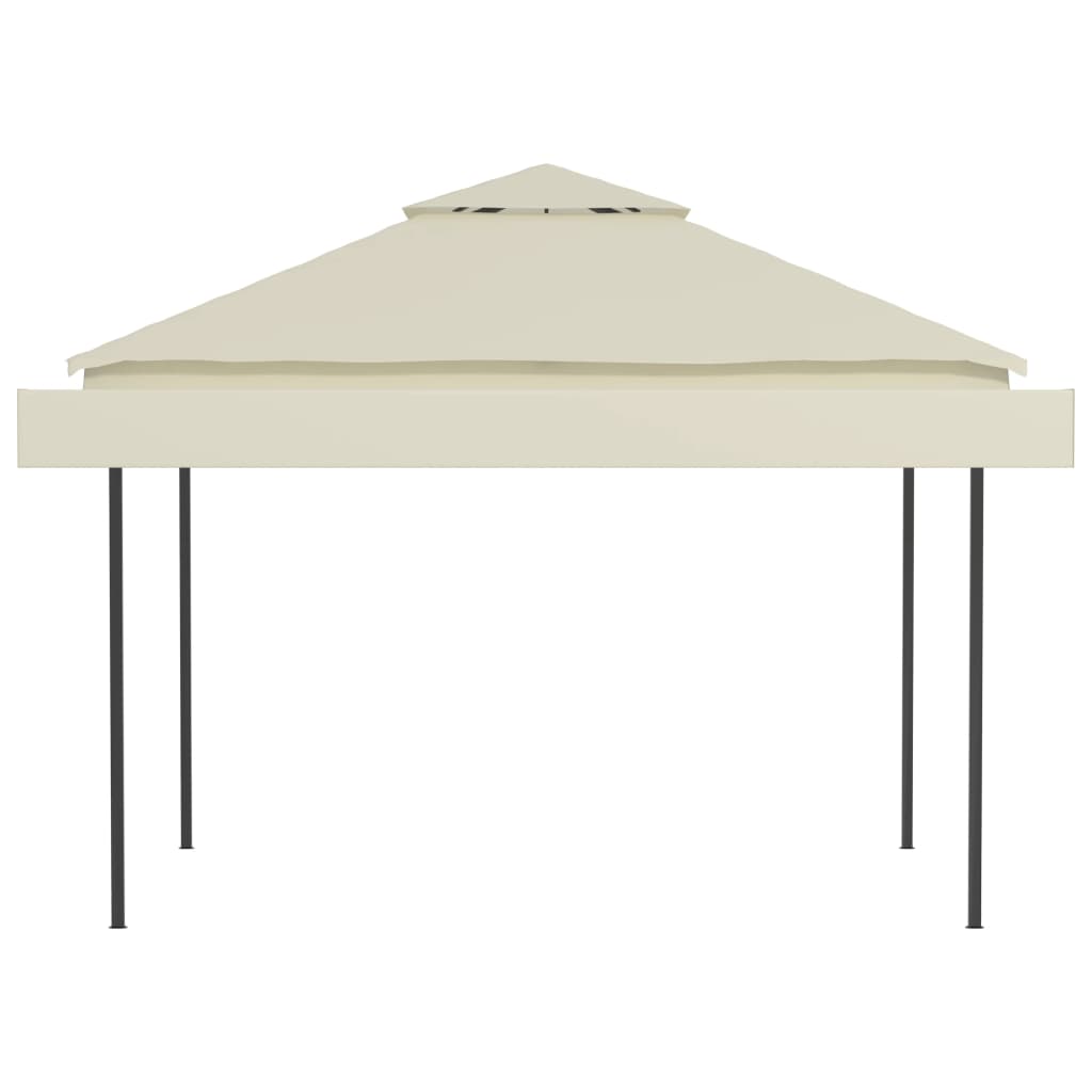 vidaXL Gazebo with Double Extended Roofs 3x3x2.75 m Cream 180 g/m²