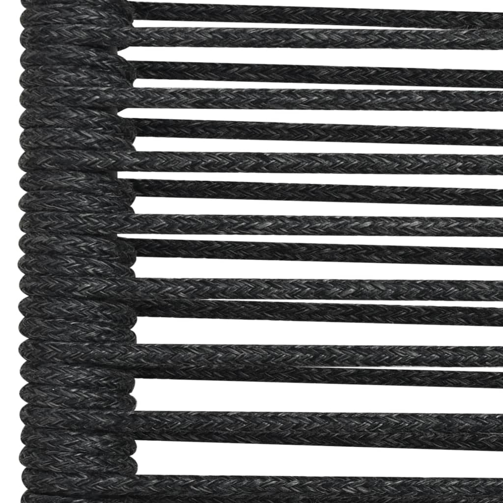 vidaXL 9 Piece Outdoor Dining Set Cotton Rope and Steel Black