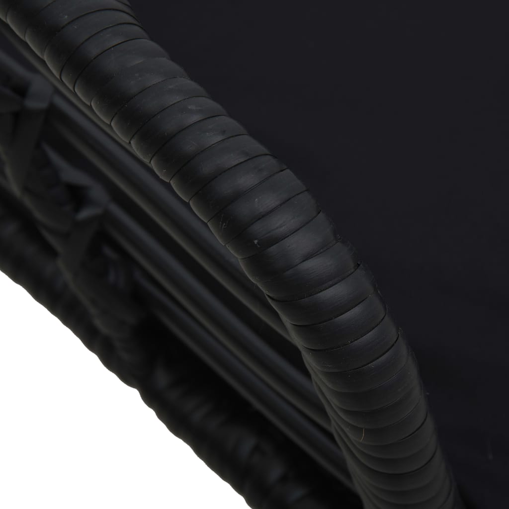 vidaXL Garden Chairs with Cushions 2 pcs Poly Rattan Black