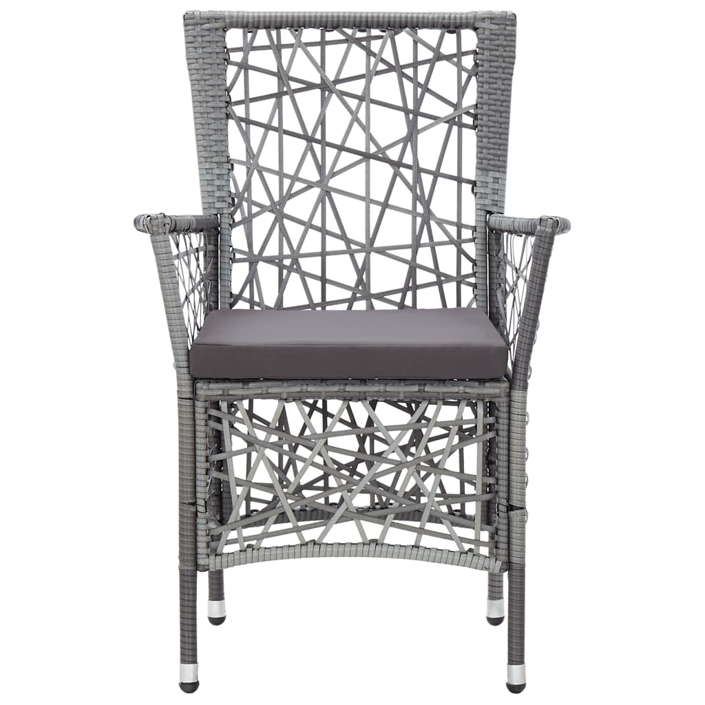 vidaXL 5 Piece Outdoor Dining Set Poly Rattan Grey
