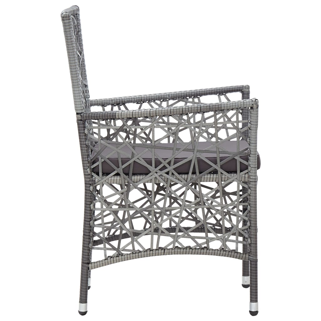 vidaXL 5 Piece Outdoor Dining Set Poly Rattan Grey