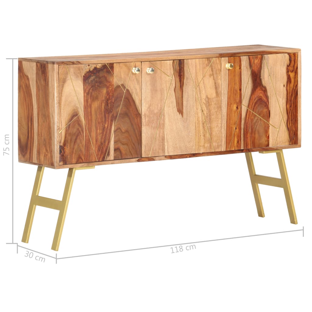 vidaXL Sideboard 118x30x75 cm Solid Sheesham Wood