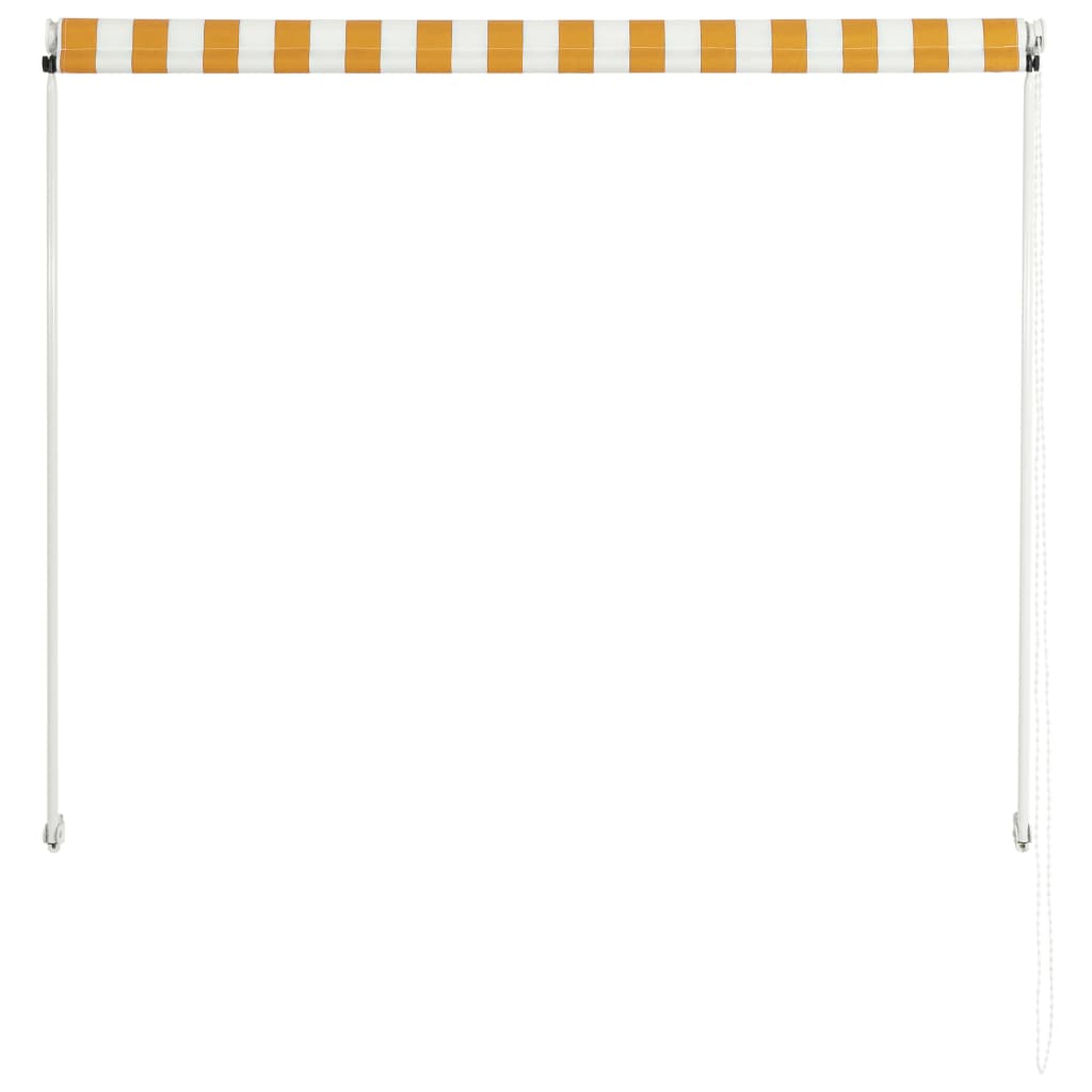 vidaXL Retractable Awning 100x150 cm Yellow and White