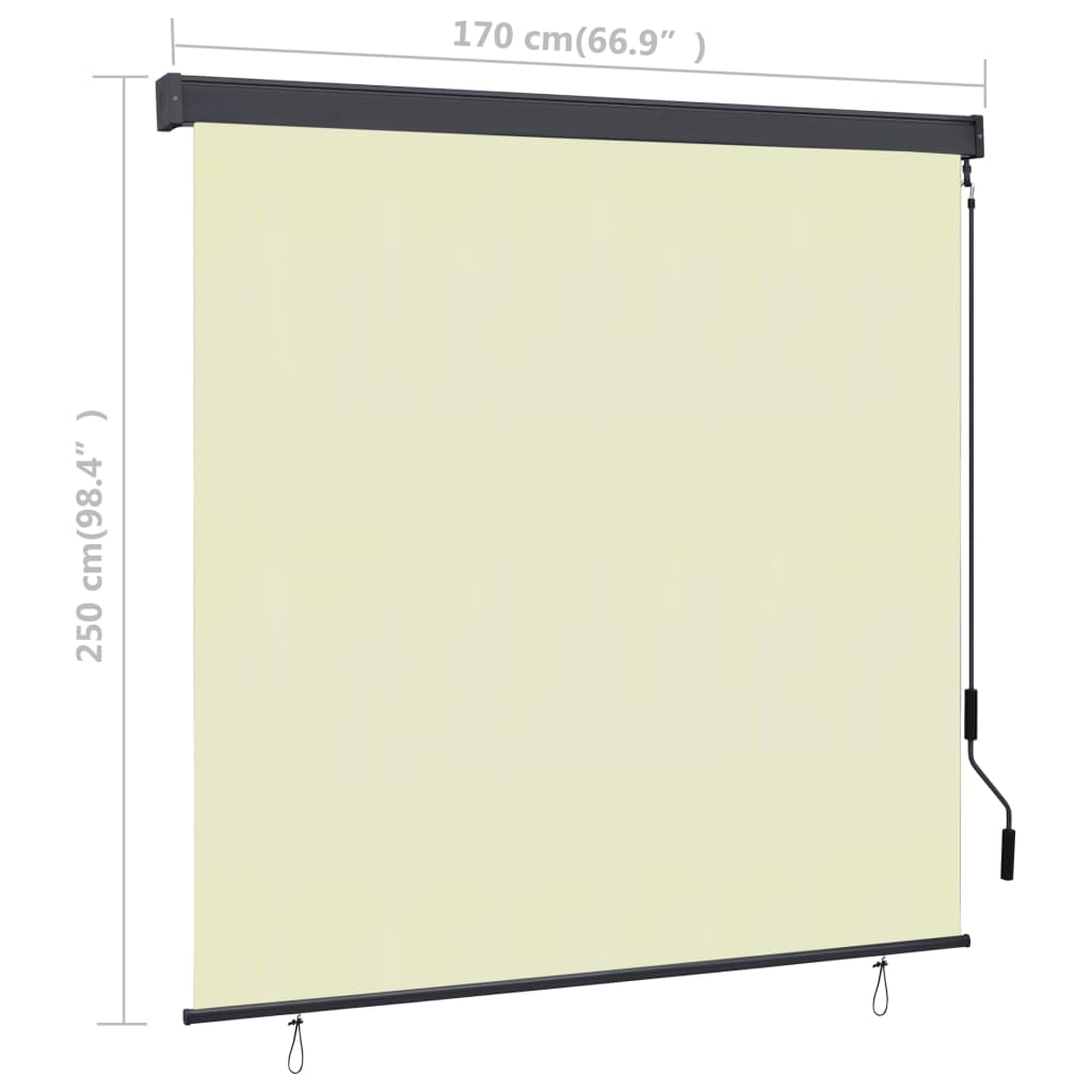 vidaXL Outdoor Roller Blind 170x250 cm Cream