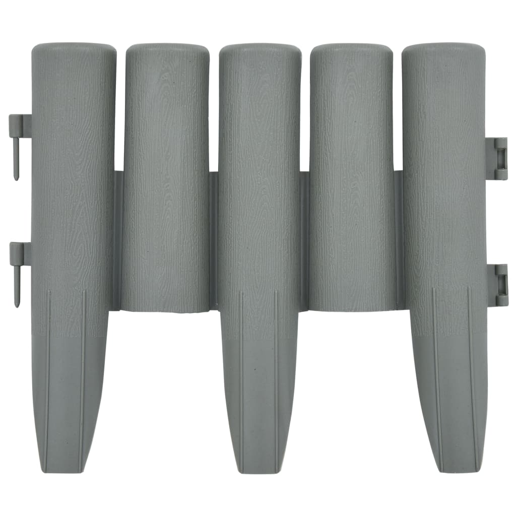 vidaXL Lawn Edgings 36 pcs Grey 10 m PP
