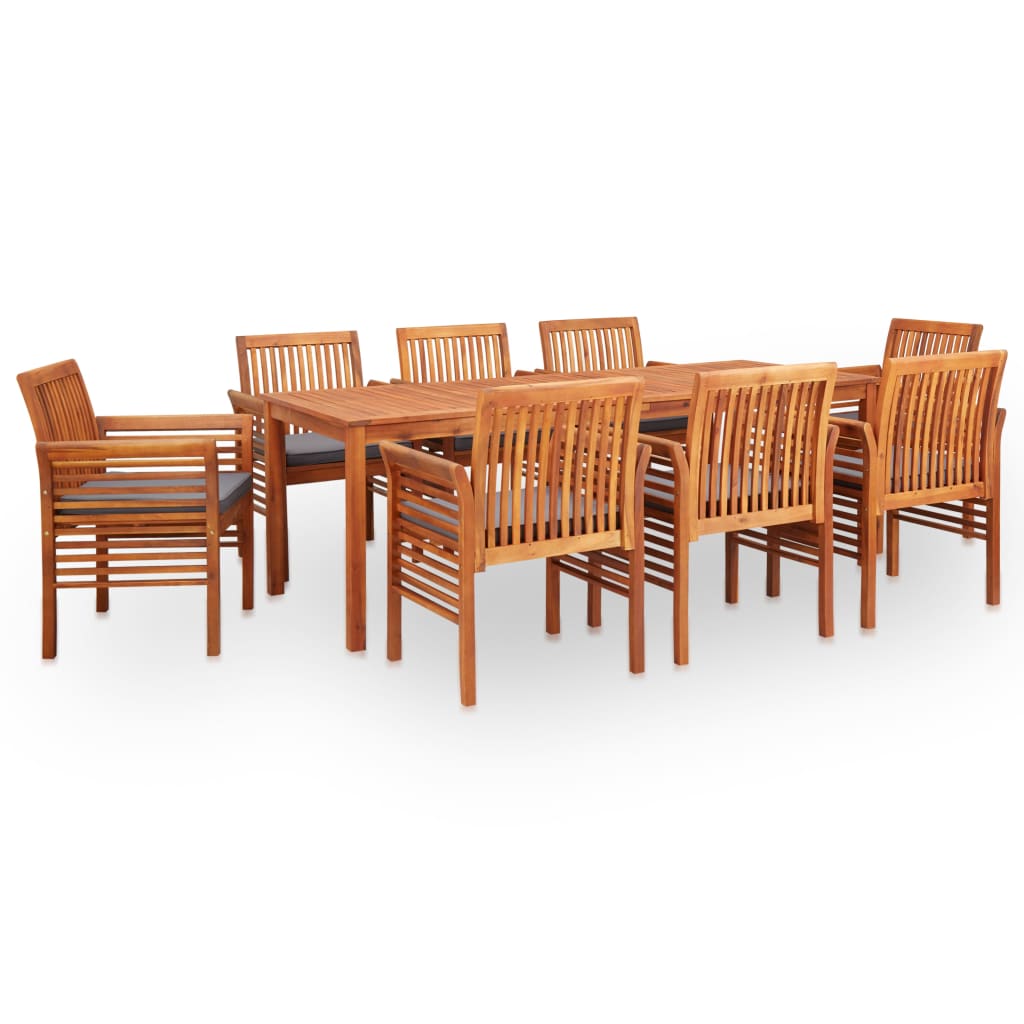 vidaXL 9 Piece Outdoor Dining Set with Cushions Solid Wood Acacia