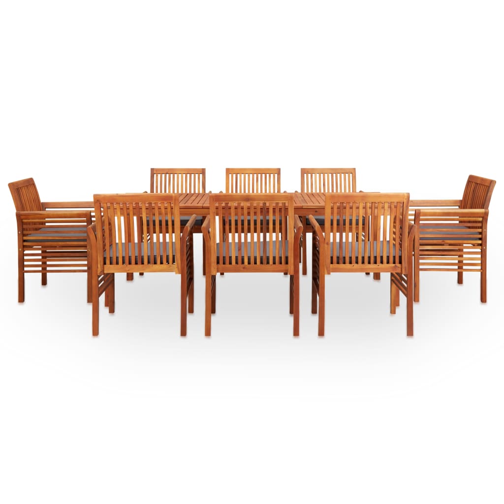 vidaXL 9 Piece Outdoor Dining Set with Cushions Solid Wood Acacia