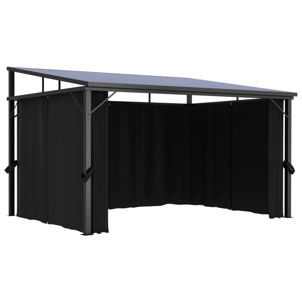 vidaXL Gazebo with Curtain 405x294x244 cm Anthracite