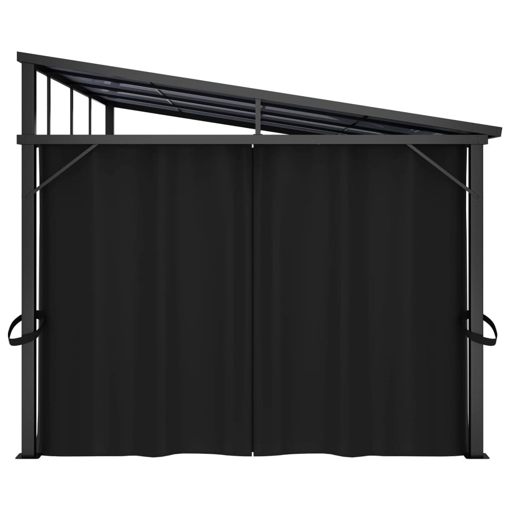 vidaXL Gazebo with Curtain 405x294x244 cm Anthracite