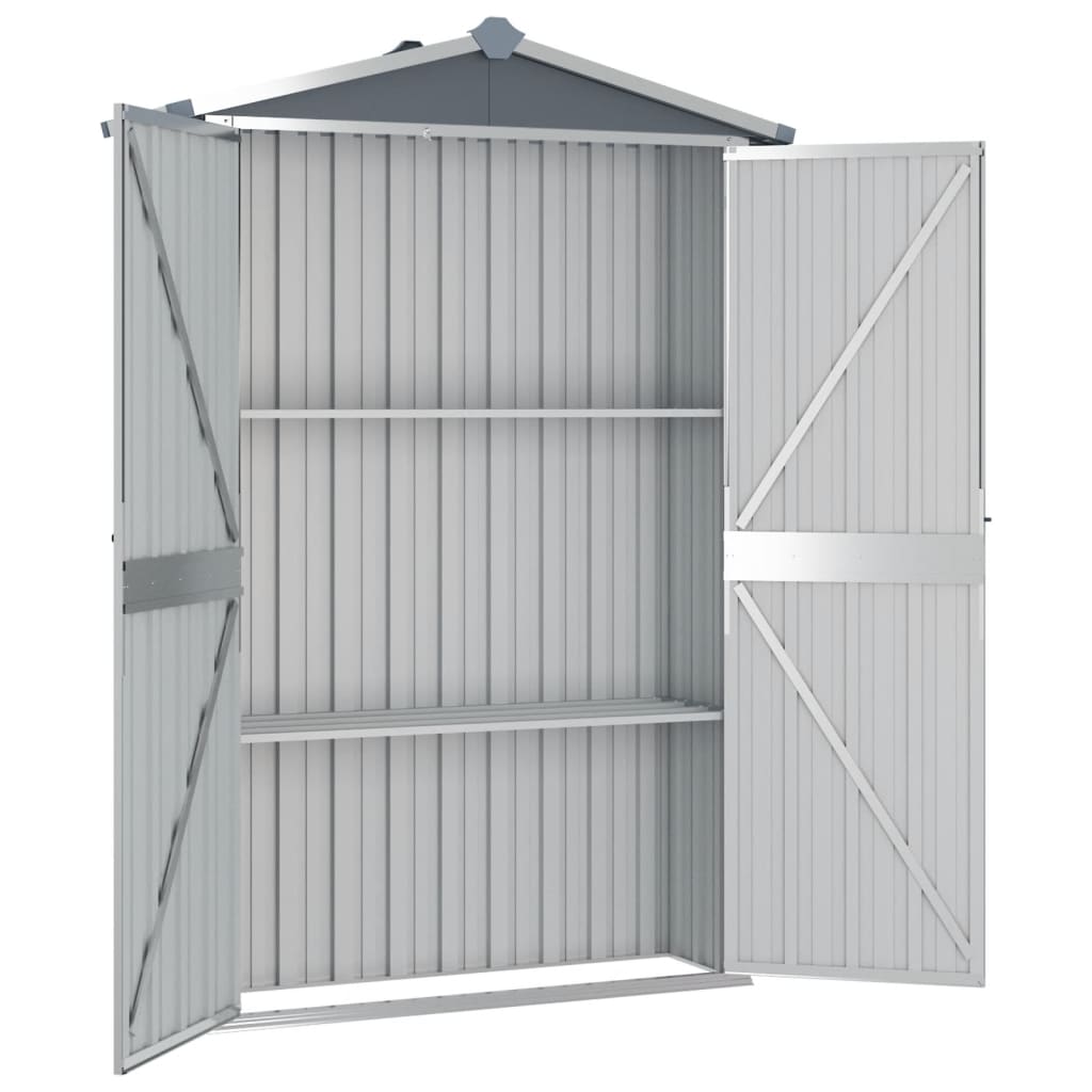 vidaXL Garden Shed Grey 116x45x175 cm Galvanised Steel